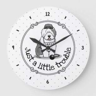 Grande Horloge Ronde Juste un petit problème Vieux anglais Sheepdog Gre