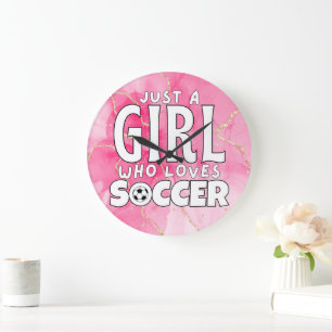 Grande Horloge Ronde juste une fille qui aime le football