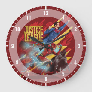 Grande Horloge Ronde Justice League   Superman, Flash, & Batman Badge