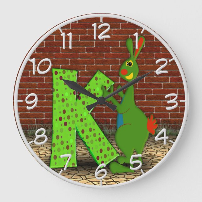 Grande Horloge Ronde K is for Kangaroo Wall Clock (Recto)