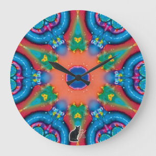 Grande Horloge Ronde Kaleidoscope d'allumage