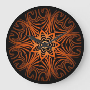 Grande Horloge Ronde Kaléidoscope décoratif à deux tons