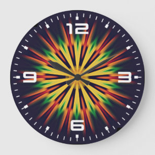 Grande Horloge Ronde Kaleidoscope Mandala Flower-21855