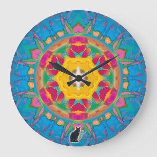 Grande Horloge Ronde Kaléidoscope Poofball