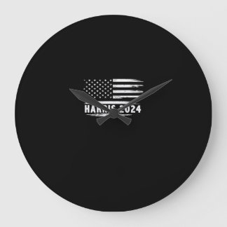 Grande Horloge Ronde Kamala Harris Pour Président 2024
