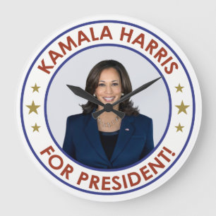 GRANDE HORLOGE RONDE KAMALA HARRIS PRÉSIDENTE !