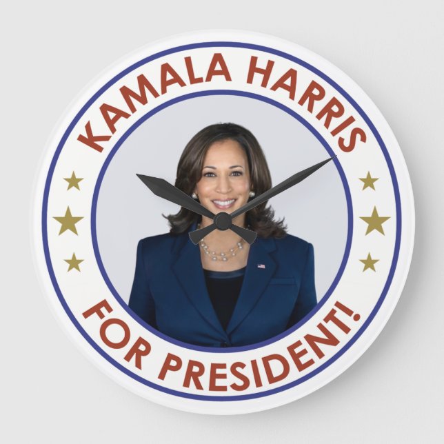 GRANDE HORLOGE RONDE KAMALA HARRIS PRÉSIDENTE ! (Recto)