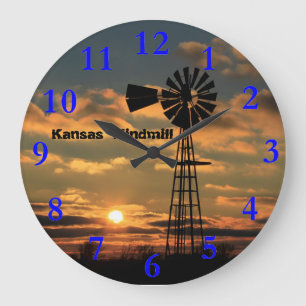Grande Horloge Ronde Kansas Golden Sunset CLOCHE