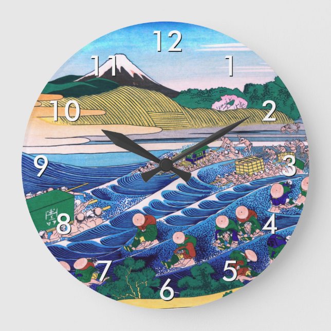 Grande Horloge Ronde Katsushika Hokusai - Fuji depuis Kanaya sur Tokaid (Recto)