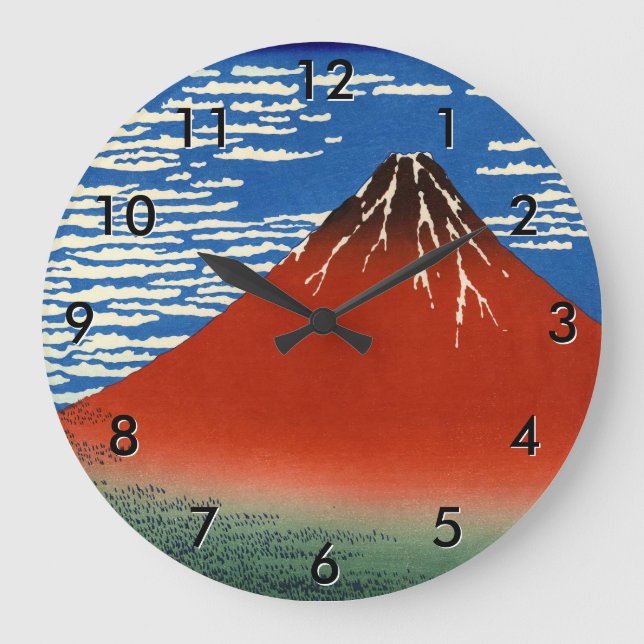 Grande Horloge Ronde Katsushika Hokusai - Vent Fin, Matin Clair (Recto)