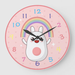 Grande Horloge Ronde Kawaii