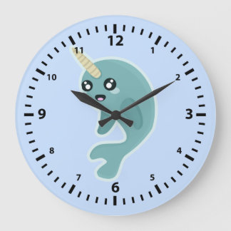 Grande Horloge Ronde Kawaii Narwhal