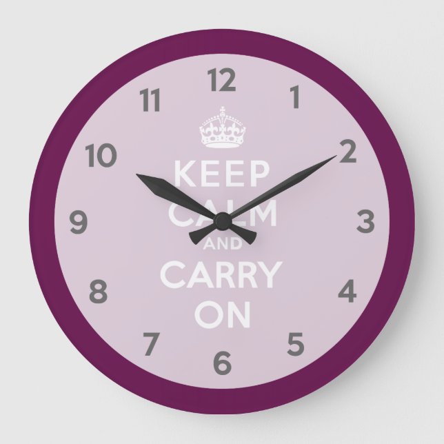 Grande Horloge Ronde Keep Calm and Carry On Passionate Purple (Recto)