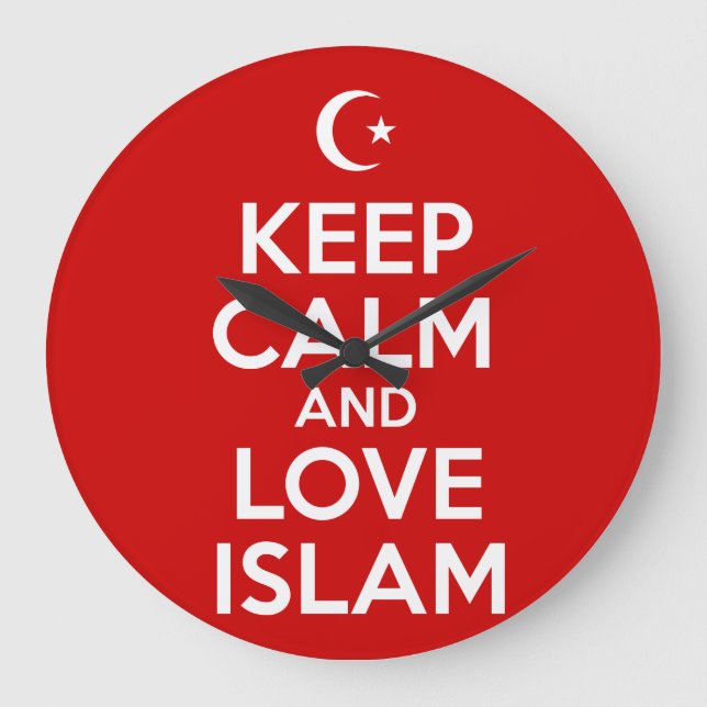 Grande Horloge Ronde Keep Calm Islamic (Recto)