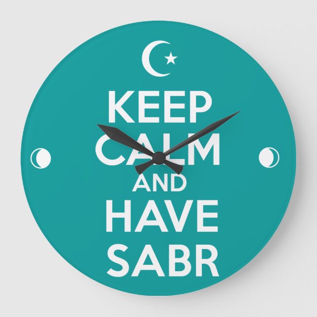 Grande Horloge Ronde Keep Calm Islamic (Recto)