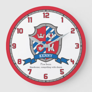 Grande Horloge Ronde Kenny boys name meaning letter K bird crest