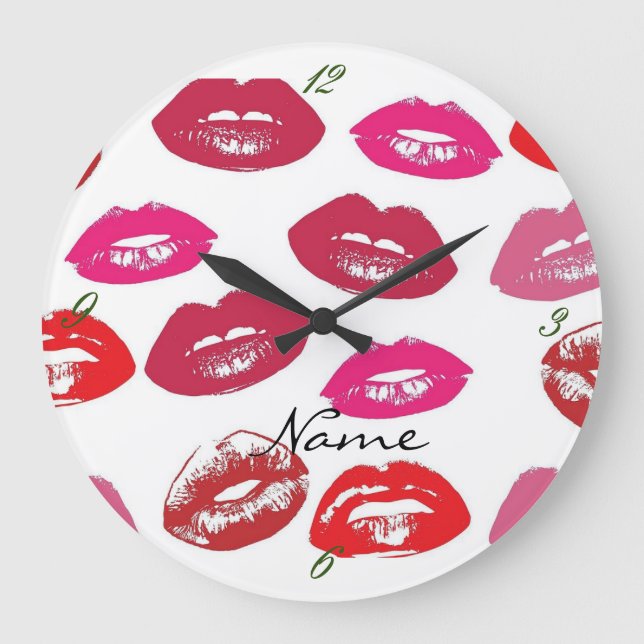 Grande Horloge Ronde Kissing Red lips (Recto)