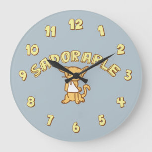 Grande Horloge Ronde Kitten sadorable