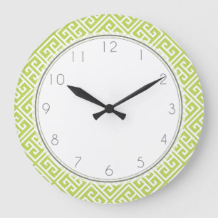 Grande Horloge Ronde Kiwi Green Motif grec