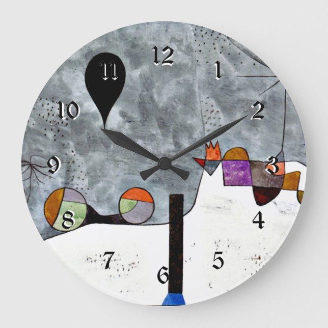 Grande Horloge Ronde Klee - Hiver, peinture populaire (Recto)