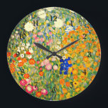 Grande Horloge Ronde Klimt - Jardin Fleur 1907<br><div class="desc">Gustave Klimt,  Jardin Fleur,  horloge murale.</div>