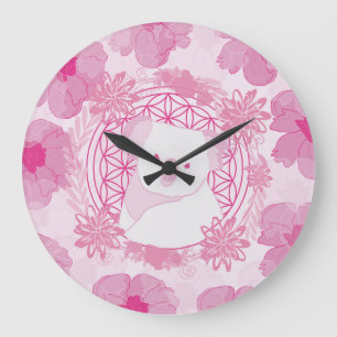 Grande Horloge Ronde Koala Fleur de vie