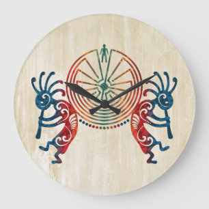 Grande Horloge Ronde KOKOPELLI / L'HOMME DANS LE MAZE + vos idées