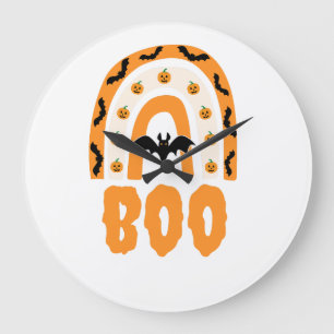 Grande Horloge Ronde La Boo d'Halloween