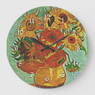 Grande Horloge Ronde La célèbre peinture de Van Gogh, tournesols 12