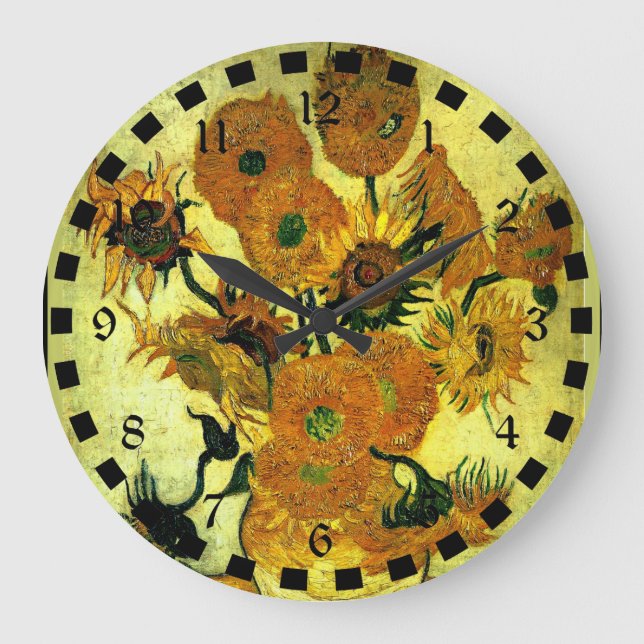 Grande Horloge Ronde La célèbre peinture de Van Gogh, tournesols 14 (Recto)