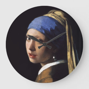 Grande Horloge Ronde La Fille avec une perle de Johannes Vermeer