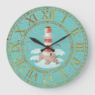 Grande Horloge Ronde La finition patinée de phare personnalisent