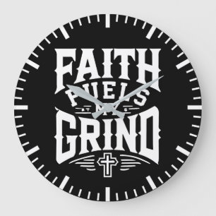 Grande Horloge Ronde La foi nourrit mon terrain - Motivation chrétienne