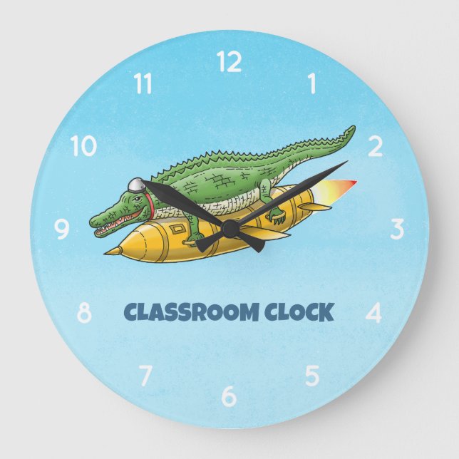 Grande Horloge Ronde La Fusée Dorée de Croc (Recto)