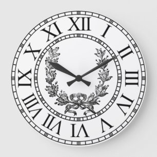 Grande Horloge Ronde La guirlande vintage élégante de Français