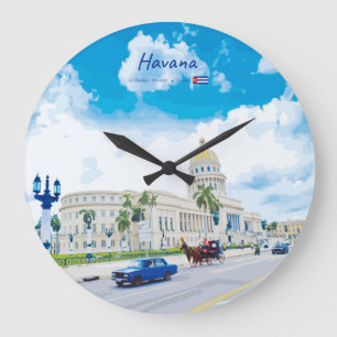 Grande Horloge Ronde La Havane, Cuba - Âme Classique Vintage