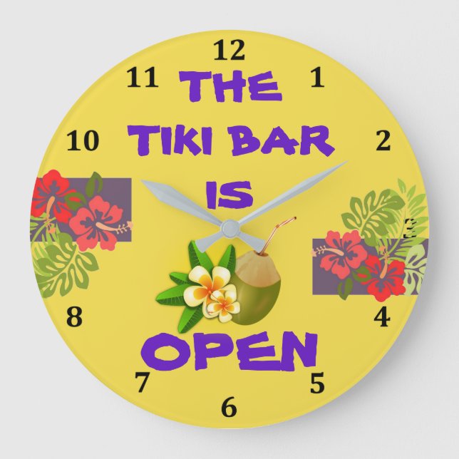 Grande Horloge Ronde La hutte de barre de Tiki est cocktail tropical (Recto)
