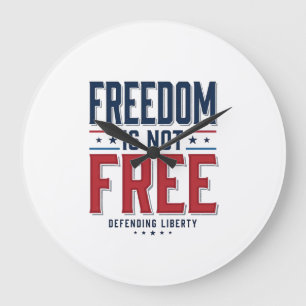 Grande Horloge Ronde La liberté n'est pas gratuite Design de t-shirt vi