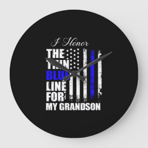 Grande Horloge Ronde La Ligne Bleue Mince Drapeau De La Police