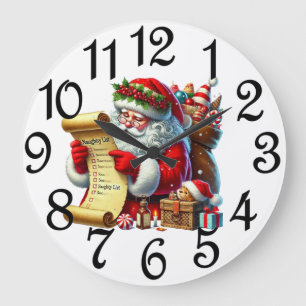 Grande Horloge Ronde La liste du Père Noël 