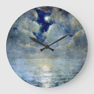 Grande Horloge Ronde La Lune à travers les nuages