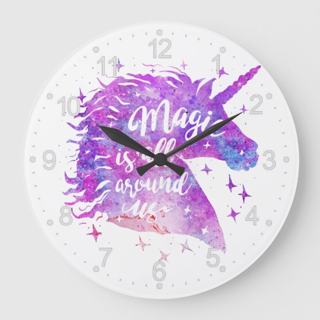 Grande Horloge Ronde La magie est partout autour de nous - Choisissez l (Recto)