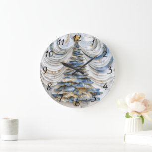 Grande Horloge Ronde La magie festive de l'arbre de Noël