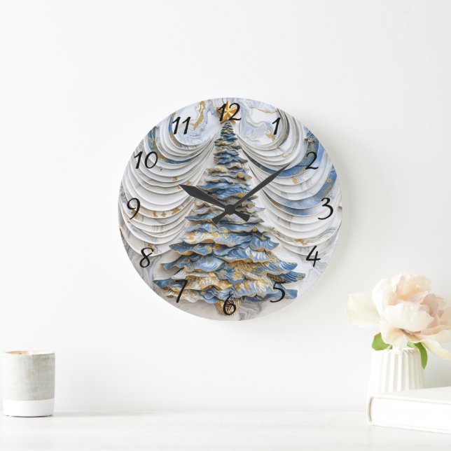 Grande Horloge Ronde La magie festive de l'arbre de Noël (Maison)