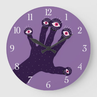 Grande Horloge Ronde La Main déplaisante A Des Doigts Étranges Avec Les