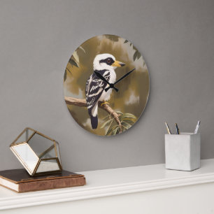 Grande Horloge Ronde La peinture australienne Kookaburra,