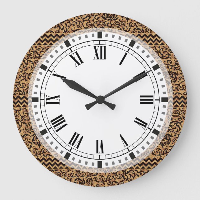 Grande Horloge Ronde La Renaissance italienne d'or florale (Recto)