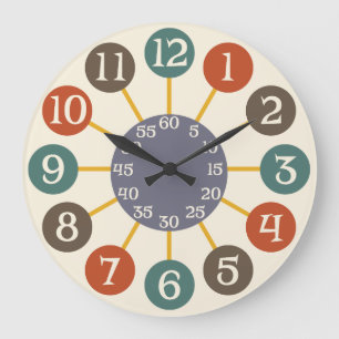 Grande Horloge Ronde la rétro Starburst moitié du siècle atomique de
