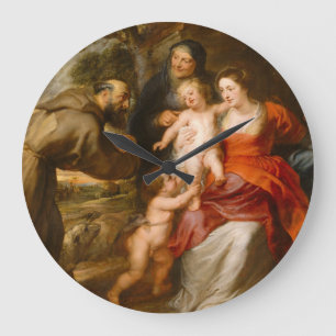 Grande Horloge Ronde La Sainte Famille avec les saints