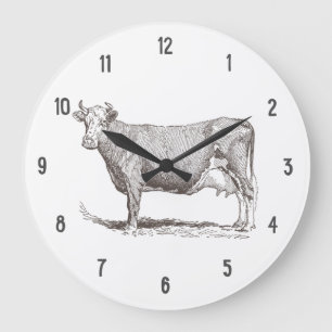 Grande Horloge Ronde La vache vintage
